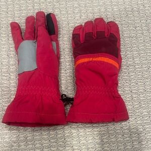 Lands' End Kids Ski Gloves - Red and Gray